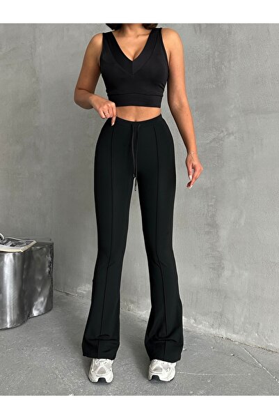 Miss Prova Scuba Kumaş Belden Bağcıklı Içi Şardonlu Eşofman Altı MISSEA2577