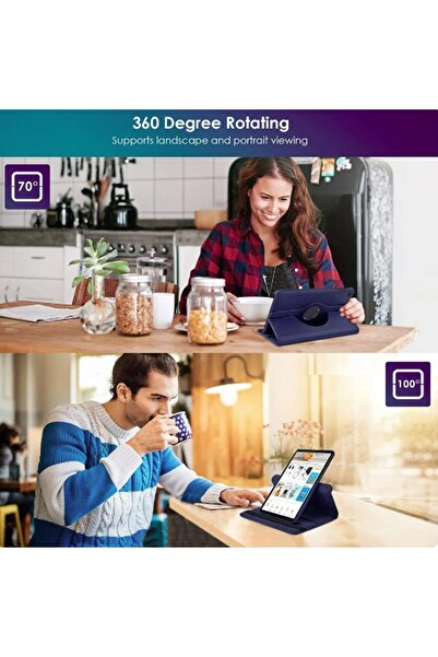 007 QIXUZENI Case for Samsung Galaxy Tab A9 Plus - Slim 360° Rotating PU Leather Cover with Auto Wake/S