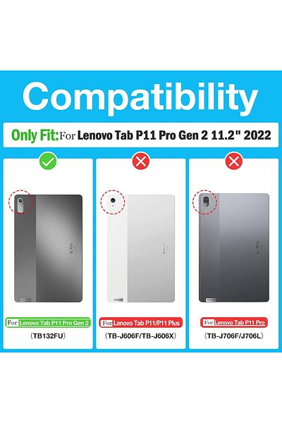 erorex حافظة ELECDON رفيعة مقاومة للصدمات لجهاز Lenovo Tab P11 Pro Gen 2 مقاس 11.2 بوصة (2022) - غلاف صلب أنيق
