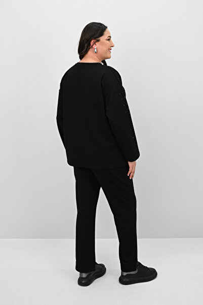 Koza Butik Γυναικείο Σετ φόρμας με δύο κλωστές με στάμπα με πέτρα 8172-25