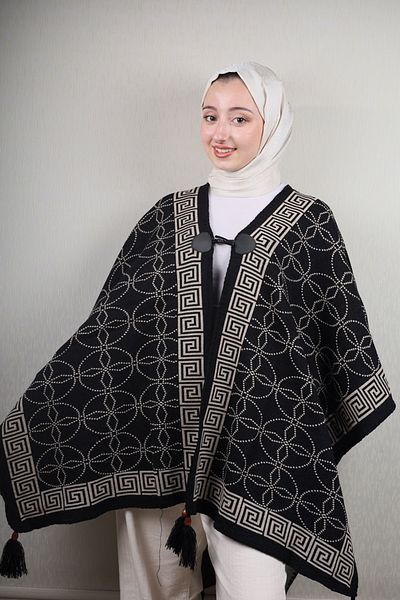 BAYSEM Πλεκτά Poncho - Μοτίβο-07 - Χρώμα-04