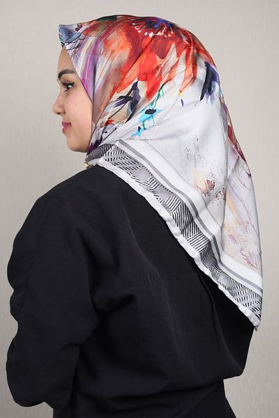 PİRAMİT Φουλάρι από ρεγιόν με σχέδιο Pyramid Luxer - Pattern-50 - Color-11