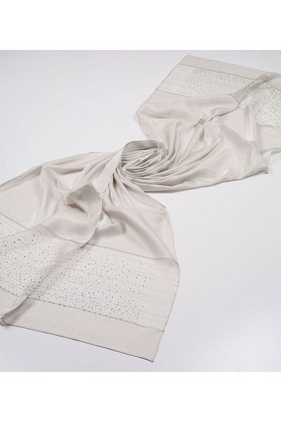 PİRAMİT Pyramid Solid Color Stone Evening Dress Shawl - Pattern-06 - Color-02