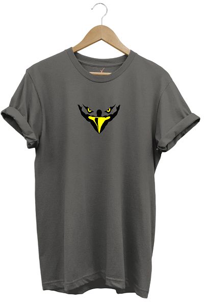 WİDİ Μπλουζάκι Eagle Head Eye Printed 100% βαμβακερό με κανονική εφαρμογή Crew λαιμόκοψη