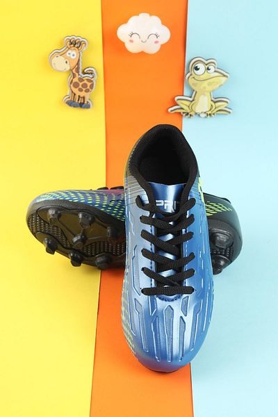 Moda Lime Pantofi de fotbal pentru copii unisex pentru gazon, pantofi de fotbal pentru băieți, pantofi de fotbal cu vârfuri