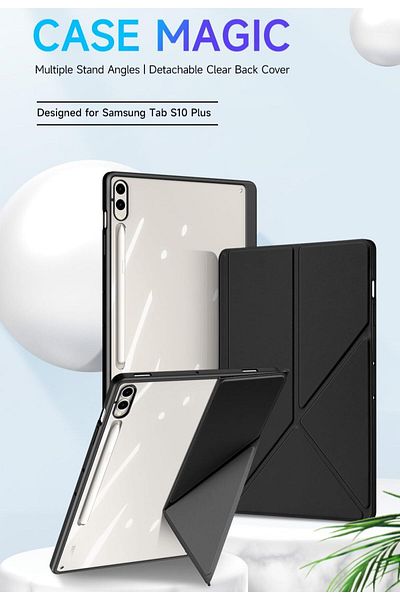 erorex جراب خلفي شفاف من Fegishilly متوافق مع Samsung Galaxy Tab S10 Plus/Tab S10+ مقاس 12.4 بوصة