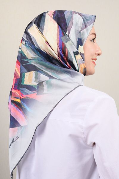 PİRAMİT Eșarfă din raion cu model Pyramid Luxer - Model-07 - Culoare-03