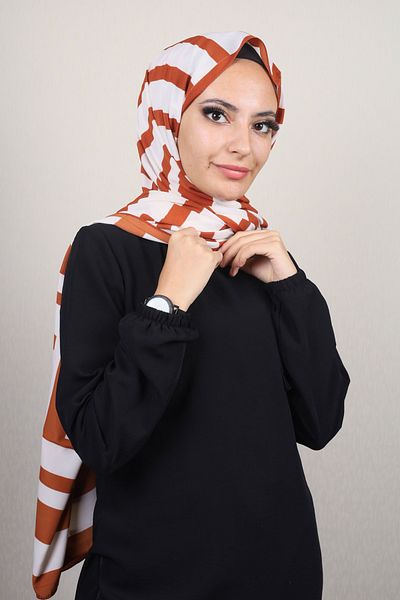 Modakaşmir Fashion Cashmere Orange Series Medina Silk Shawl - Color-10