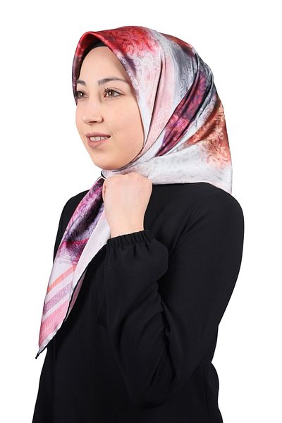 PİRAMİT Φουλάρι από ρεγιόν με μοτίβο Pyramid Luxer - Pattern-22 - Color-06