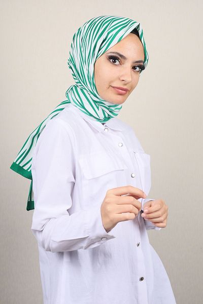 Modakaşmir Fashion Cashmere Green Series Medina Silk Shawl - Color-03