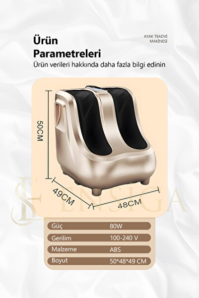 Mega Plus Ayak Bacak Sıcak Hava Isıtma Masajı Ayarlanabilir Sessiz Lcd Ekran
