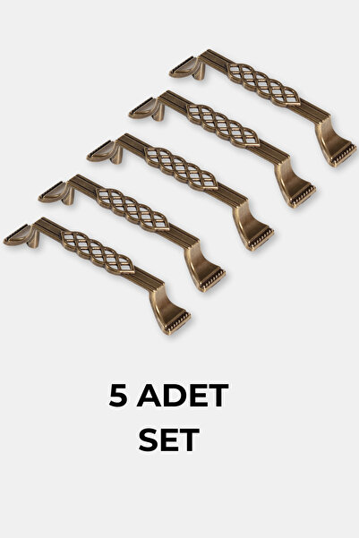 TURGUTLAR Dekor Antik Bakır 96 mm Metal Dolap Çekmece Kulpu 5 Adet Set