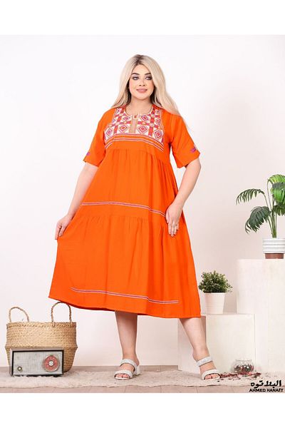 Genrics Comfortable, flowing, embroidered cotton reception jalabiya, below the knee