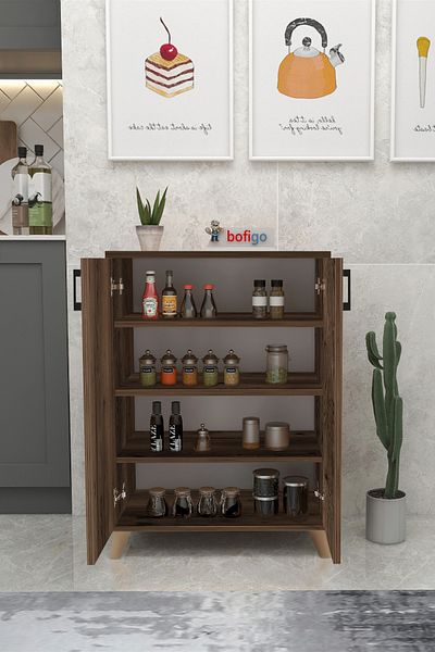 Bofigo 4 Shelves 2 Door Shoe Cabinet Multipurpose Storage Cabinet Ceren Lidya