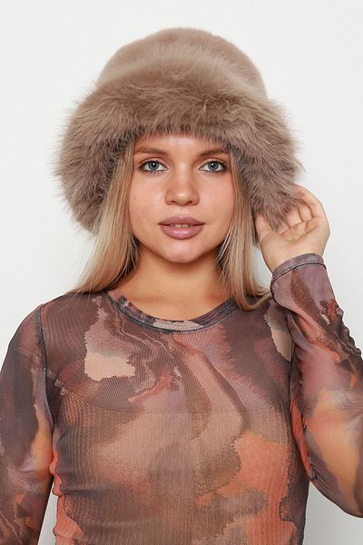 Luminos Butik Mink Thick Plush Heart Hat - Beanie Warm Stylish Outdoor Cold Protection Spk1143