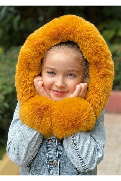 Hilal Akıncı Kids Детско яке в синьо с ръкави и качулка с кожени детайли