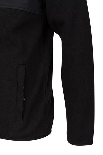 2AS Cliff Erkek Parçalı İnce Polar Sweatshirt Siyah