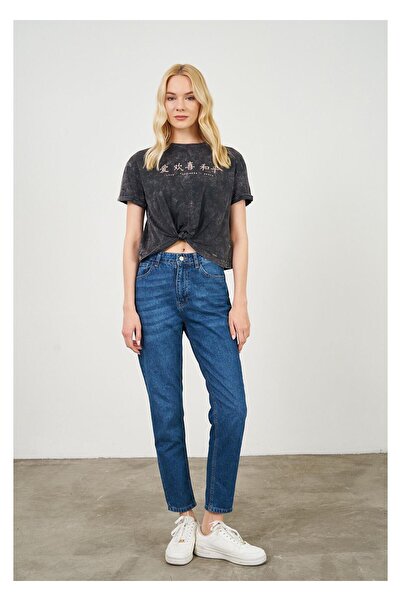 TIFFANY&TOMATO Yıkamalı Kısa Basic T-Shirt