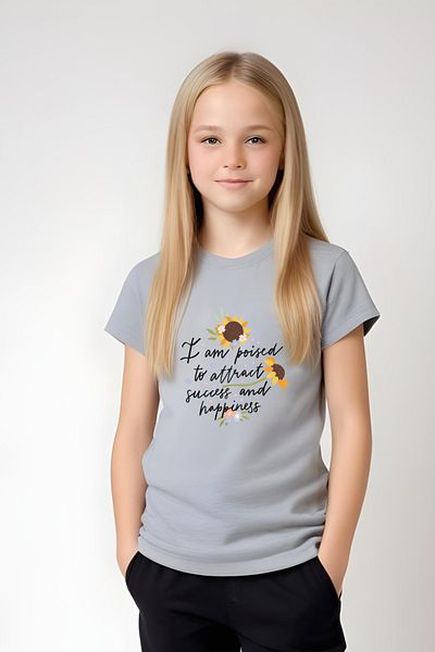 YA KO KİDS Attract Printed Girl's Short Sleeve T-Shirt and Sweatpants Set