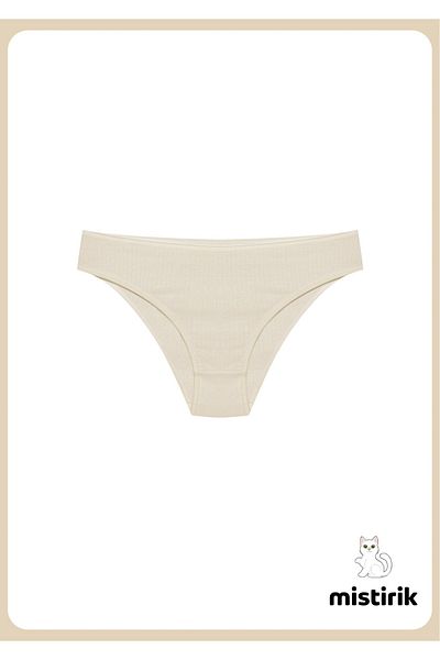 MİSTİRİK Taranto Model Ribbed Cotton Slip Flexible Comfortable Breathable Underpants Skin Color