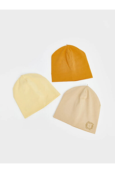 LC Waikiki LCW baby Bej Basic Pamuklu Erkek Bebek Bere 3'lü