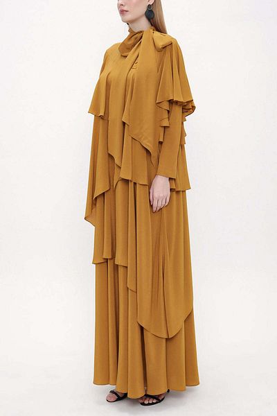SOCIETA Asymmetric Cut Long Dress 93802