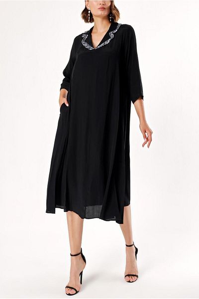 SOCIETA Black Loose-fitting Dress 93952