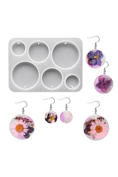 Siliko World Silikon Epoksi 6’lı Yuvarlak Daire Kolye  Küpe Kalıbı