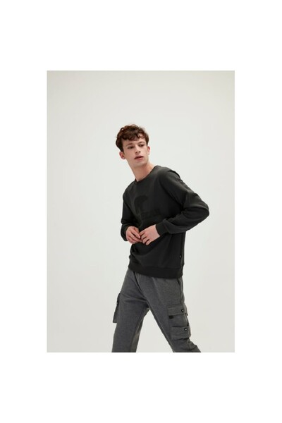 Bad Bear Crewneck Men's Navy Blue Printed Sweatshirt