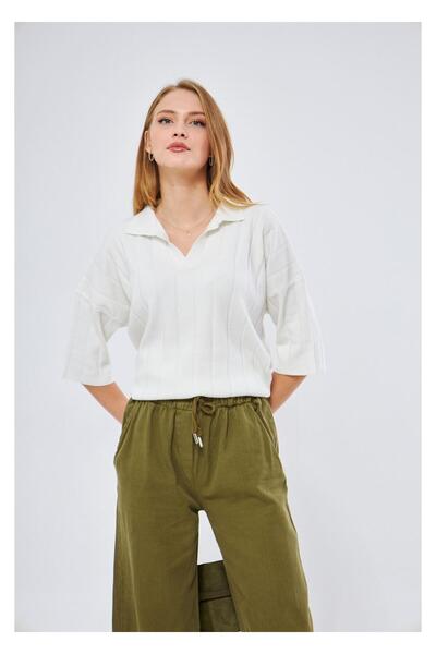 TIFFANY&TOMATO Kısa Kol Polo Yaka Triko Kazak