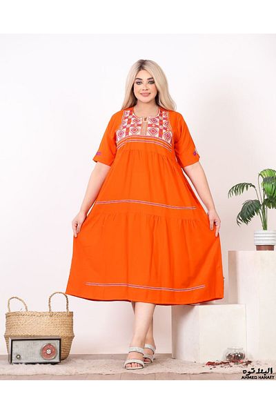 Genrics Comfortable, flowing, embroidered cotton reception jalabiya, below the knee