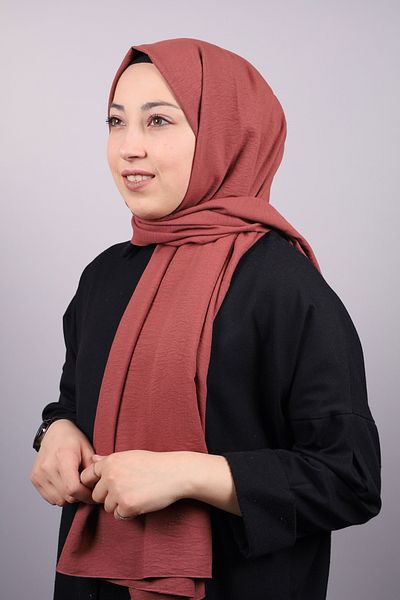 PİRAMİT Pyramid Solid Color Cotton Shawl - Pattern-01 - Color-40