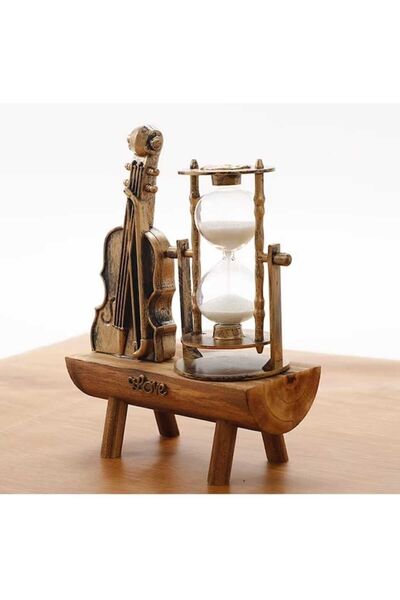 Genel Markalar Vintage Ahşap Ayaklı Dekoratif Kum Saati Tasarımlı Kum Saati