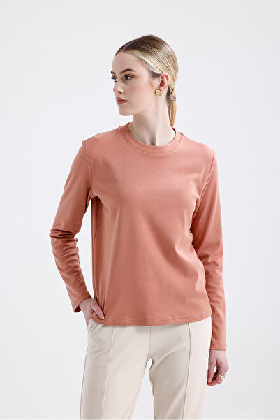 ROSEBEE Bisiklet Yaka Uzun Kol Tshirt