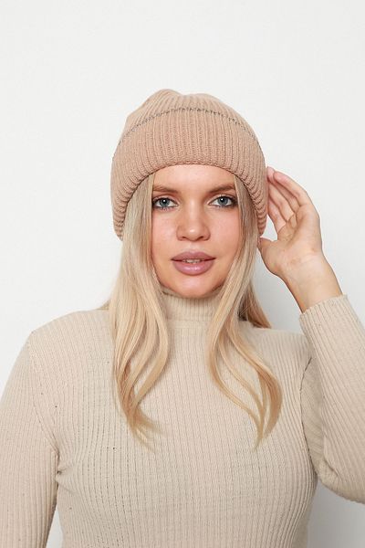 Luminos Butik Camel Glitter Imported Wool Beret - Bere1139
