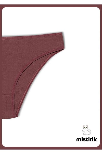 MİSTİRİK Model Taranto Slip Bumbac Rigate Flexibil Confortabil Respirabil Chiloți Culoare Prune