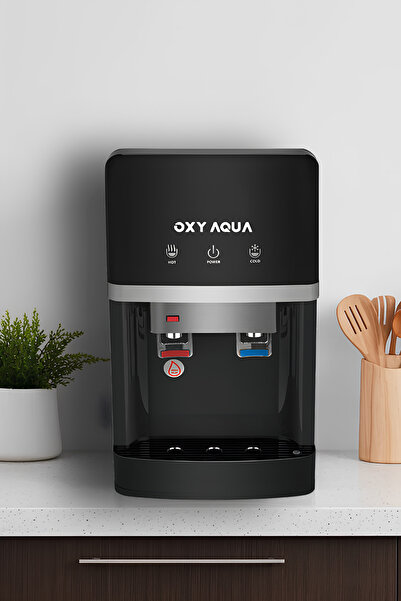 OXYAQUA Tezgah Üstü Sıcak Soğuk Su Çıkışlı Arıtmalı  Siyah Su Sebili
