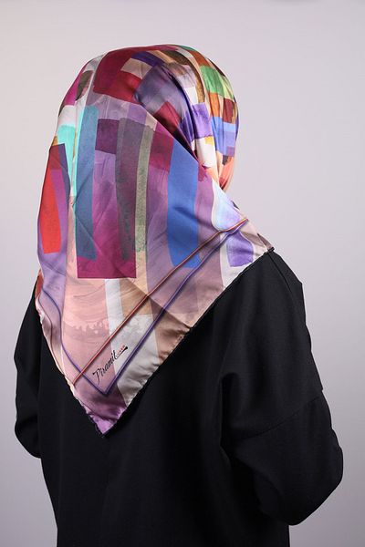 PİRAMİT Φουλάρι από ρεγιόν με σχέδιο Pyramid Luxer - Pattern-30 - Color-03