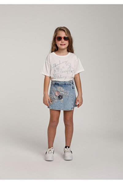 Escabel Kız Çocuk Kot Şort Etek