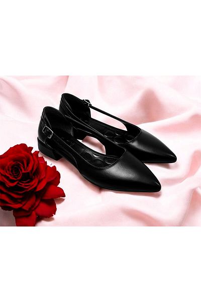 KAFKASLAR AYAKKABI Kafkaslar Open Side Simple Model Ballet Shoes