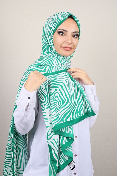 Modakaşmir Fashion Cashmere Green Series Medina Silk Shawl - Color-04