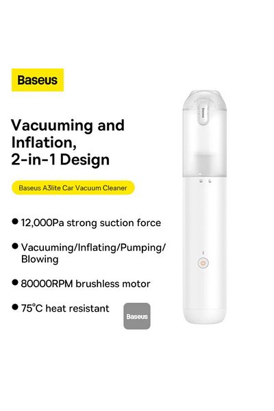 Baseus A3lite Car Vacuum Cleaner12000pa White