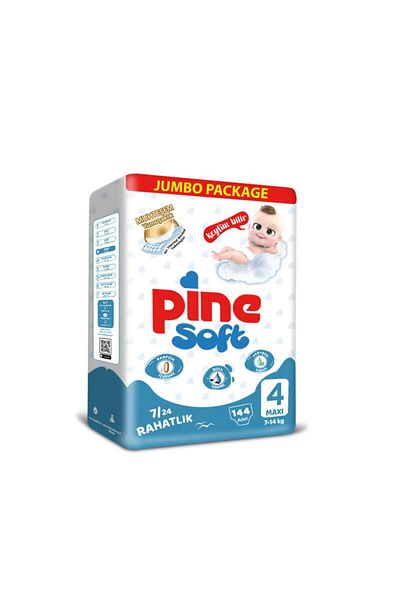 Pine Maxi 7 18 kg 144 Pieces Baby Diapers (2X72)