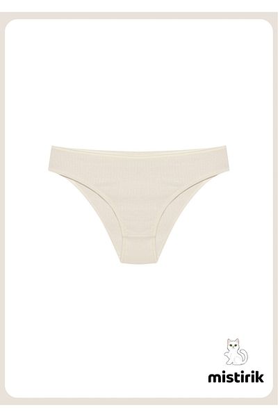MİSTİRİK Taranto Model Corded Cotton Slip Ευέλικτο Άνετο Αναπνεύσιμο Σλιπ Εκρού Χρώμα