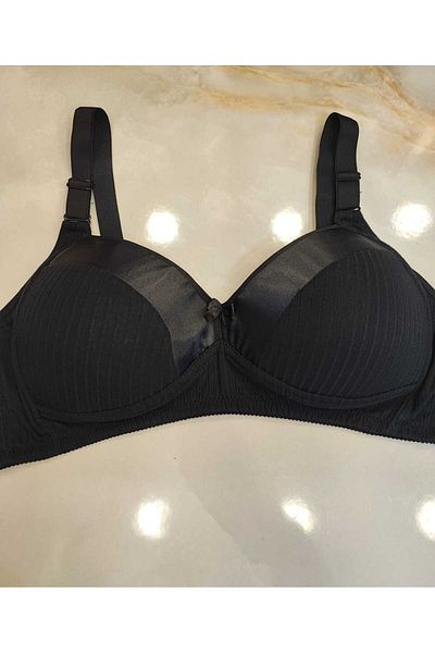 AVESŞENER Wire Free Ununderwired Ribbed Combed Cotton Bra