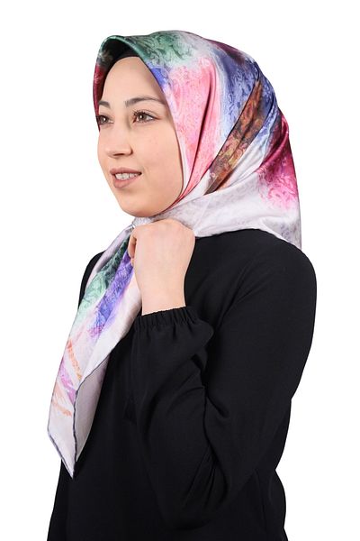 PİRAMİT Φουλάρι από ρεγιόν με μοτίβο Pyramid Luxer - Pattern-22 - Color-08