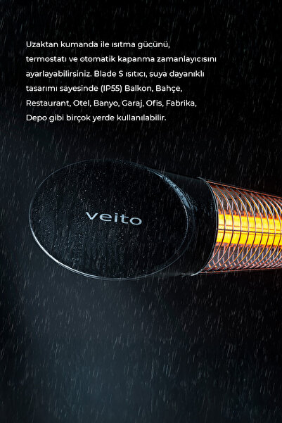 Veito Blade BioCarbon Infrared Isıtıcı 2000 W - Duvar Tipi
