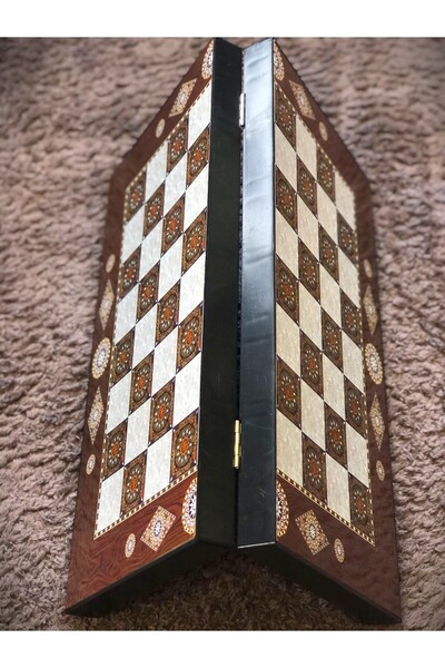 WOGA طقم طاولة كبيرة الحجم - إطار بلاستيكي - حجر بلاستيكي - أرضية خشبية رفيعة