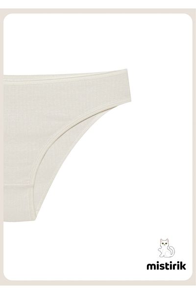 MİSTİRİK Taranto Model Corded Cotton Slip Ευέλικτο Άνετο Αναπνεύσιμο Σλιπ Εκρού Χρώμα