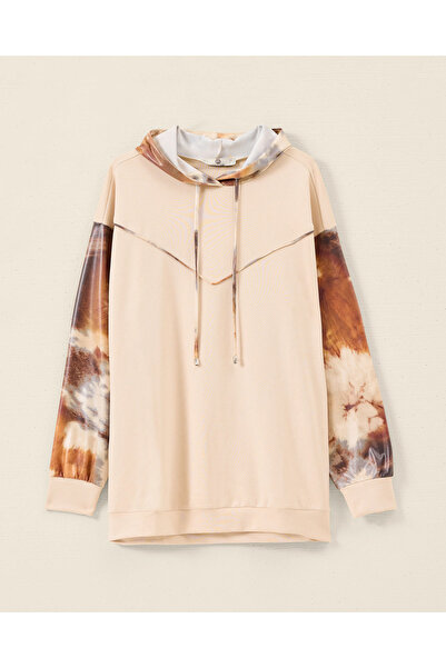 SCL Kapüşonlu Desenli Sweatshirt